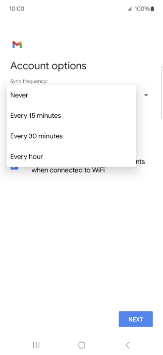 Press the required setting. Press the required setting.
