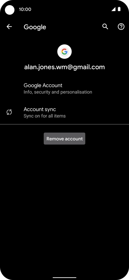 Press Account sync.