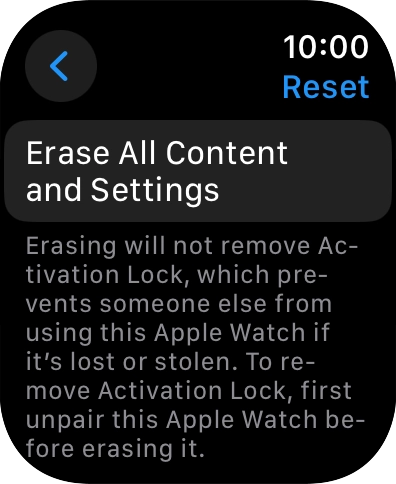 Press Erase All Content and Settings. Press Erase All Content and Settings.