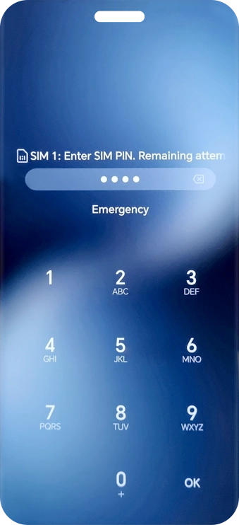 If your SIM is locked, key in your PIN and press OK. If your SIM is locked, key in your PIN and press OK.