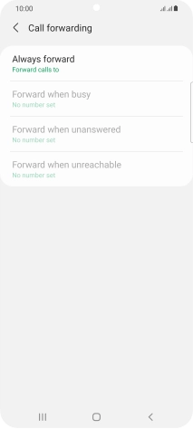 Press the required divert type. Press the required divert type.