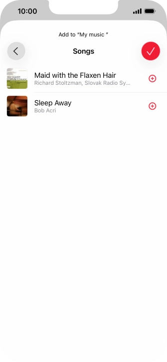 Go to the required category and press the add icon next to the required audio file. Go to the required category and press the add icon next to the required audio file.