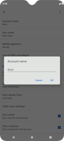 Key in the required account name and press OK.