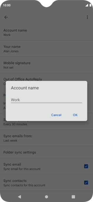 Key in the required account name and press OK.