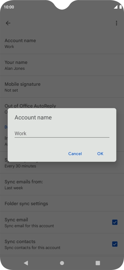 Key in the required account name and press OK.