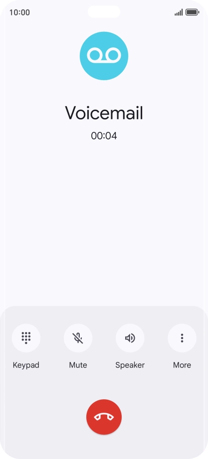 Press the end call icon. Press the end call icon.