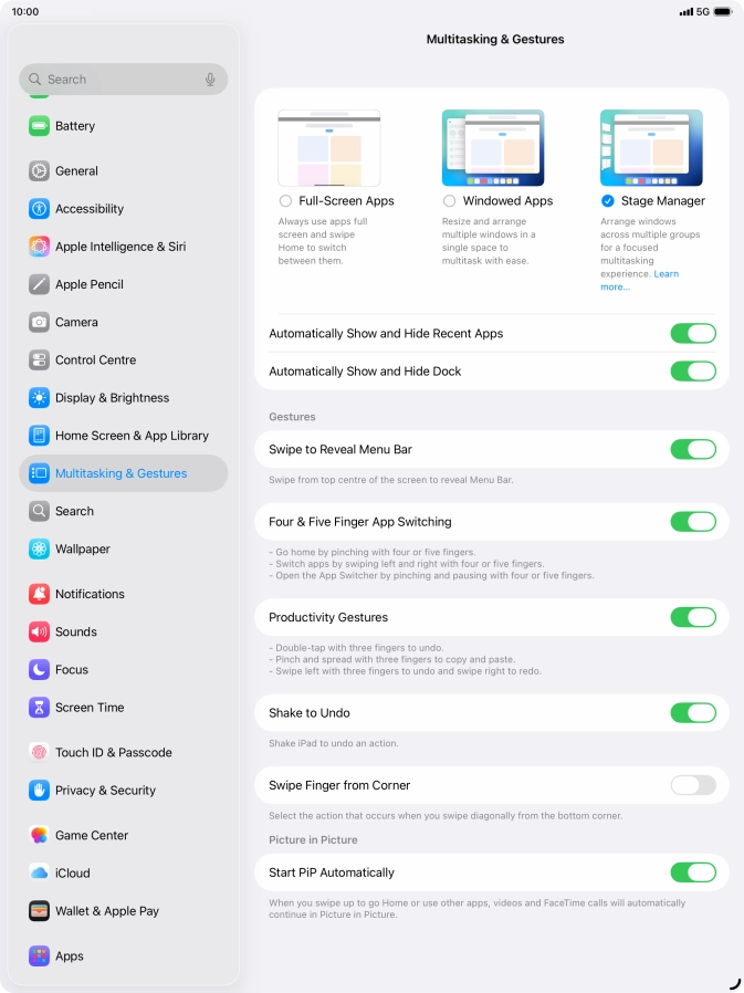 Press the indicators next to the required settings to turn them on or off. Press the indicators next to the required settings to turn them on or off.