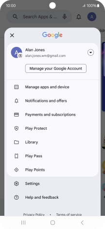 Press Manage apps and device. Press Manage apps and device.
