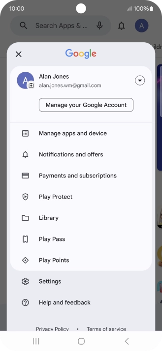 Press Manage apps and device. Press Manage apps and device.