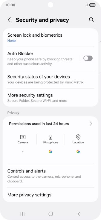 Press More security settings. Press More security settings.