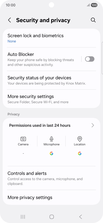Press More security settings. Press More security settings.