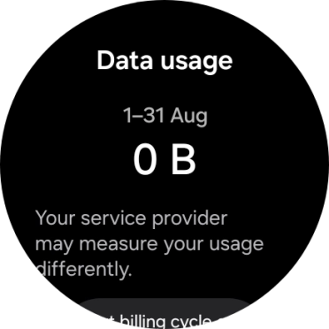 The total data usage is displayed. The total data usage is displayed.