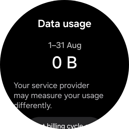 The total data usage is displayed. The total data usage is displayed.