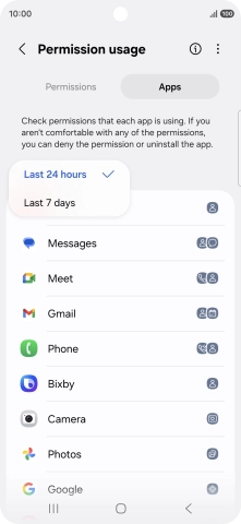 Press the required setting. Press the required setting.
