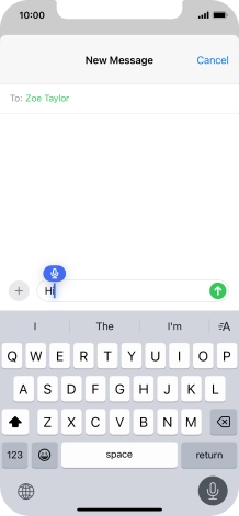 Press the microphone icon to end dictation.