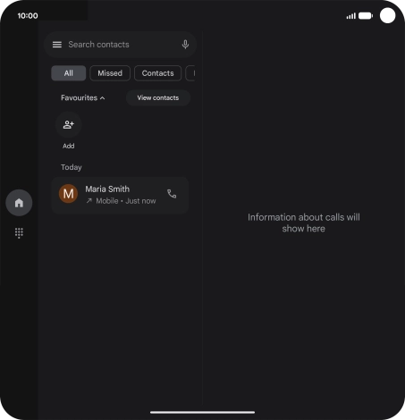 Press and hold the required contact. Press and hold the required contact.