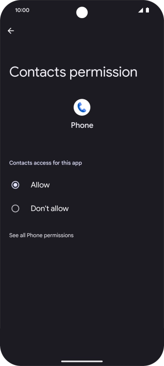Press the required setting. Press the required setting.