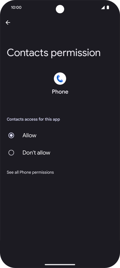 Press the required setting. Press the required setting.