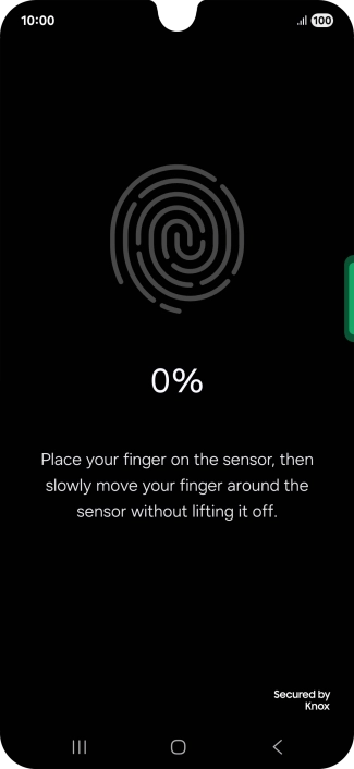 Follow the instructions on the screen to create the phone lock code using your fingerprint. Follow the instructions on the screen to create the phone lock code using your fingerprint.