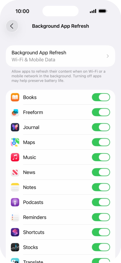 Press Background App Refresh. Press Background App Refresh.
