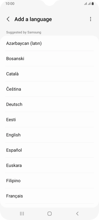 Press the required language. Press the required language.