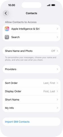 Press Import SIM Contacts. Press Import SIM Contacts.