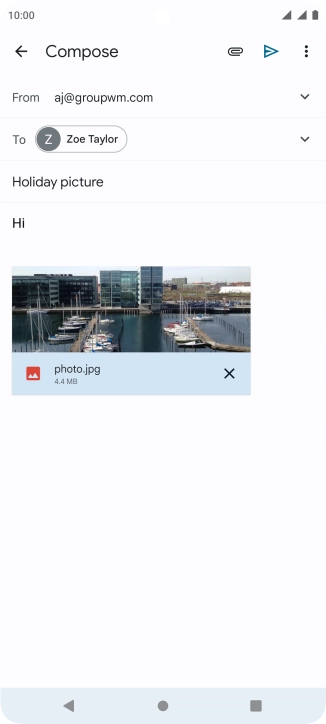Press the send icon.