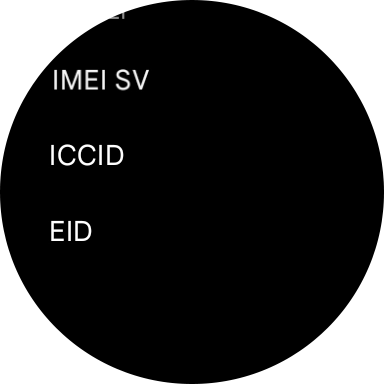 Your smartwatch's EID number is displayed below EID. Your smartwatch's EID number is displayed below EID.