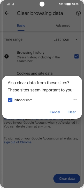 Press Clear.