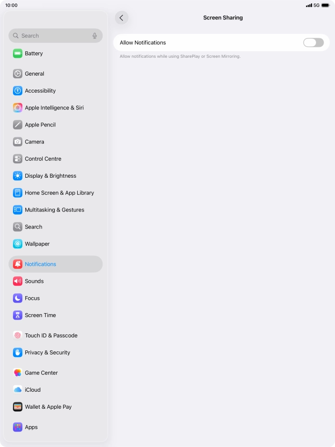 Press the indicator next to 