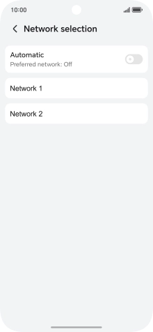 Press the required network. Press the required network.
