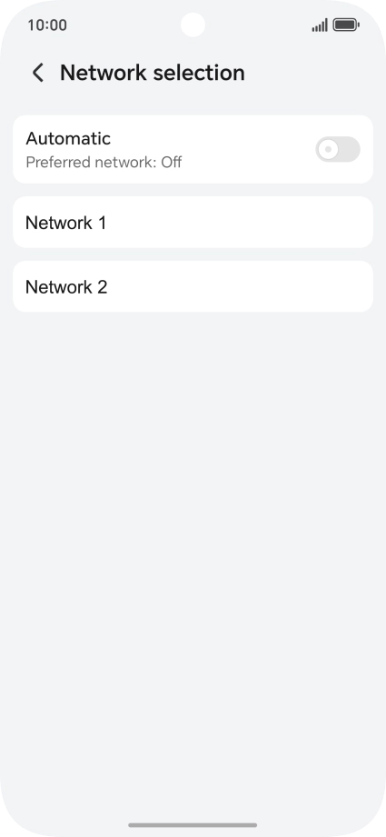 Press the required network. Press the required network.