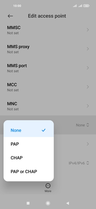 Press None.