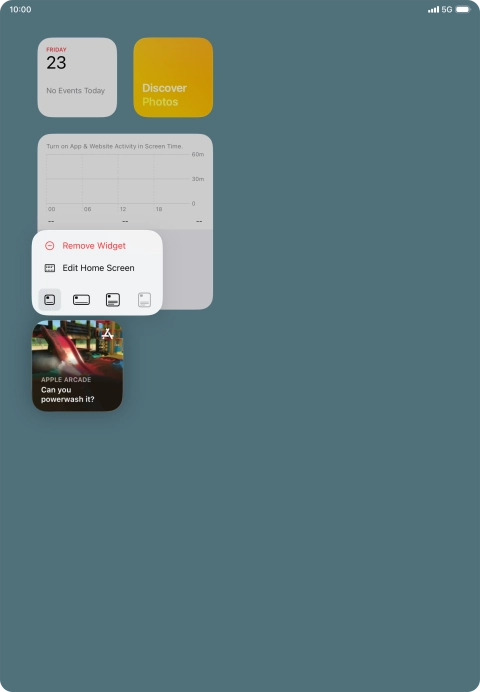 Press Remove Widget. Press Remove Widget.
