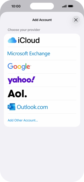 Press Microsoft Exchange.