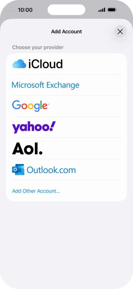 Press Microsoft Exchange.