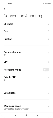 Press Portable hotspot.