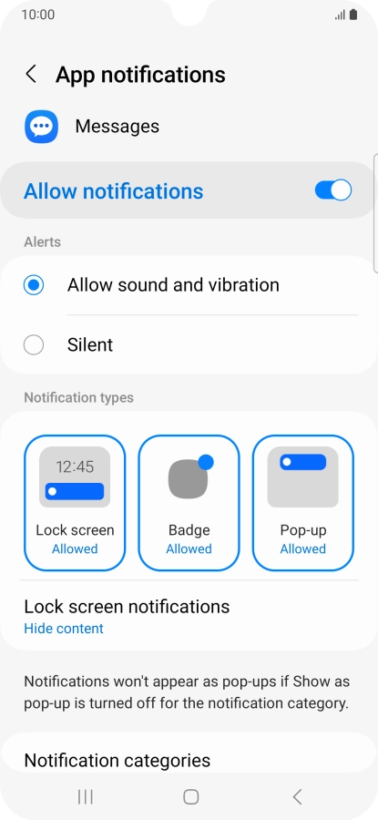 Press the indicator next to 