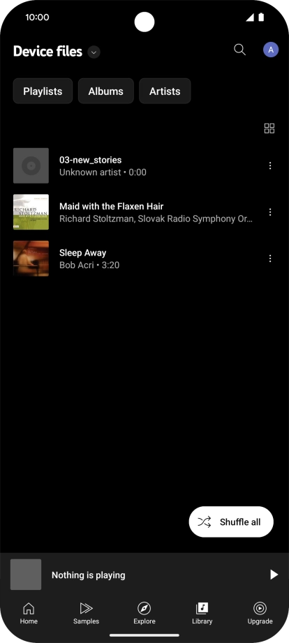 Press the required audio file. Press the required audio file.