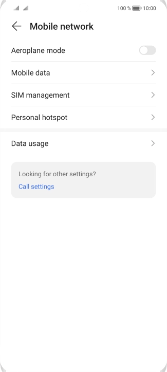 Press Mobile data.