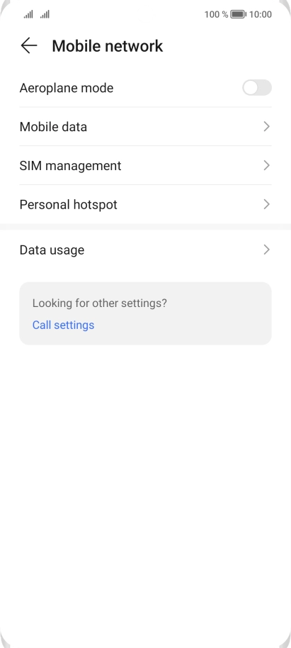 Press Mobile data.