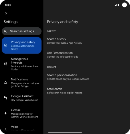 Press Google Assistant.