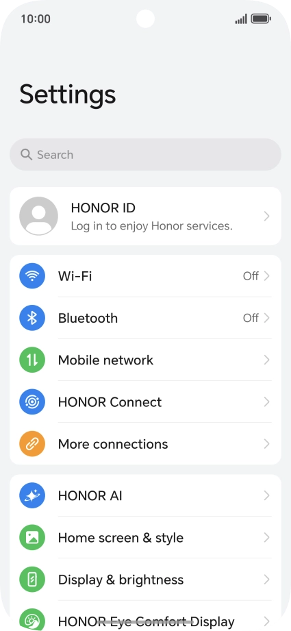 Press Mobile network. Press Mobile network.