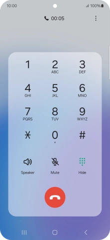 Press the end call icon. Press the end call icon.