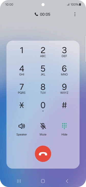 Press the end call icon. Press the end call icon.