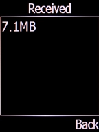 The incoming data usage is displayed. The incoming data usage is displayed.