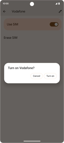 If you turn on use of the price plan, press Turn on. If you turn on use of the price plan, press Turn on.