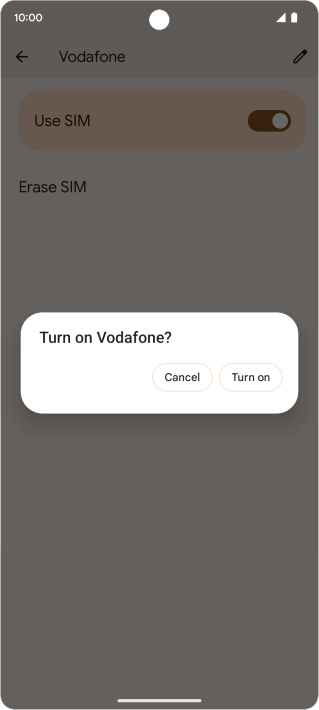 If you turn on use of the price plan, press Turn on. If you turn on use of the price plan, press Turn on.