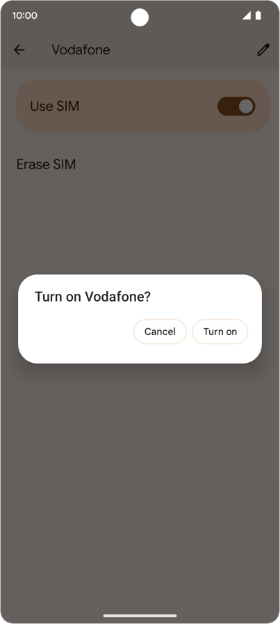 If you turn on use of the price plan, press Turn on. If you turn on use of the price plan, press Turn on.