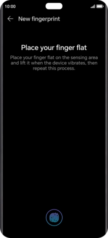 Follow the instructions on the screen to create the phone lock code using your fingerprint. Follow the instructions on the screen to create the phone lock code using your fingerprint.